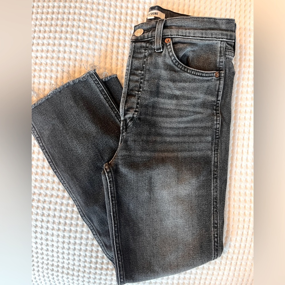Re/Done comfort stretch high rise ankle crop 28